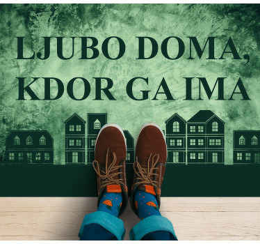 Dom sladko doma kul dizajn na zeleni moderni preprogi - TenStickers