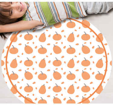 Oransje gresskar mønster vinyl teppe kjøkken - Tenstickers