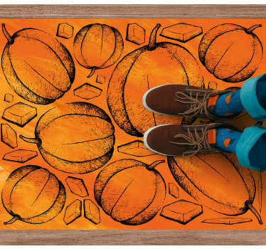 Tapis vinyle événements modèle de récolte de citrouilles - TenStickers