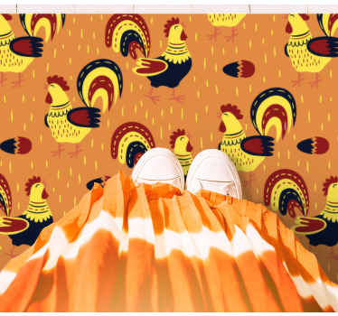 Tapis vinyle animal Couleurs originales d'ombre de coq - TenStickers