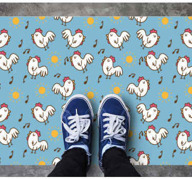 Tapete de animal sem costura de frango desenho animado - TenStickers