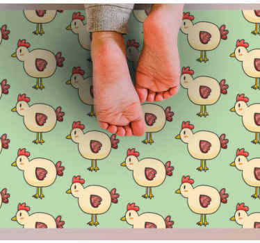 Elle çizilmiş horoz desen hayvan halısı - TenStickers