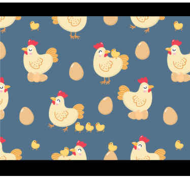 Hen and chick seamless pattern animal rug - TenStickers