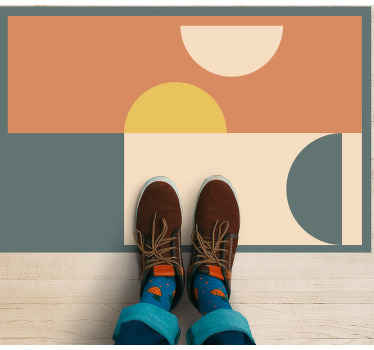 Tapete vinílico moderno círculos e retângulos - TenStickers