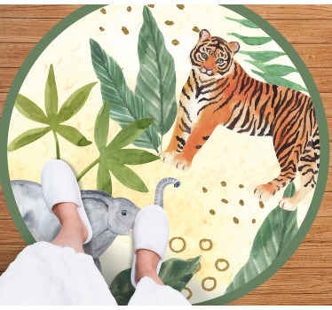 Tapis vinyle animal scène de faune tropicale - TenStickers