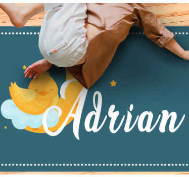 Sovende and med navn vinyl tæppe - TenStickers