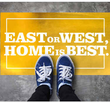 Tapis vinyle extérieur la maison est la meilleure - TenStickers