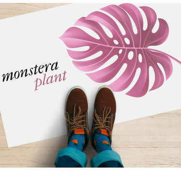 Tapis vinyle plantes plante monstera rose - TenStickers
