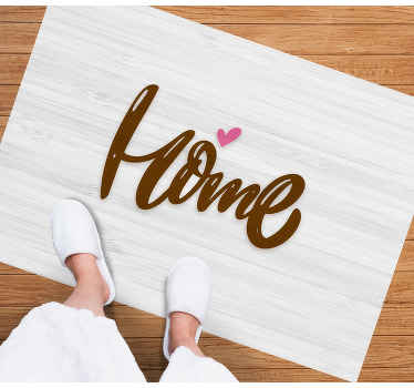 Alfombra vinílica con frase Casa blanca vintage sobre tabla de ma - TenVinilo