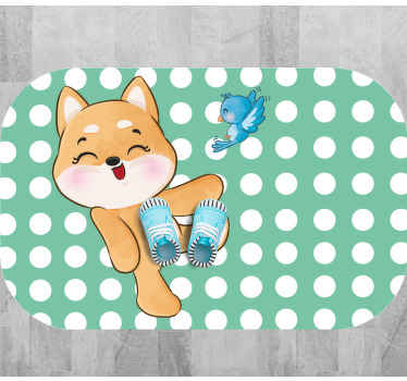 Cute animal happy puppy animal rug - TenStickers