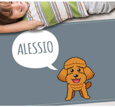 Happy poodle puppy custom vinyl carpet - TenStickers