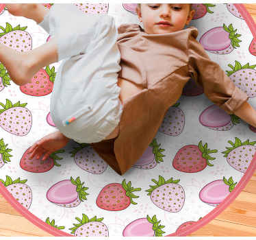 Bezešvé růžové a červené jahody kobereček - TenStickers