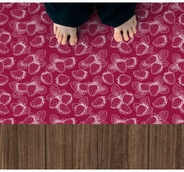 Cute seamless strawberry pattern kitchen floor - TenStickers