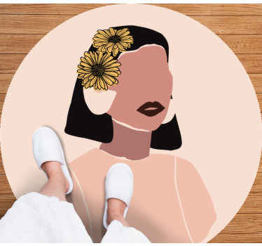 Virágos portré vinil szőnyeg virágok és növények - TenStickers