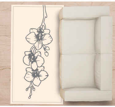 Vinyl Teppich Blumen anmutige orchidee - TenStickers