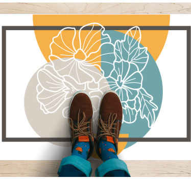 MODERN FLORAL ACCENT flower vinyl rug - TenStickers
