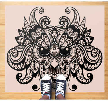Shape of black owl Illustration bedroom rug - TenStickers