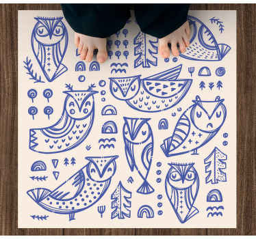 Vinil podovi djeca hiroviti uzorci sova - TenStickers