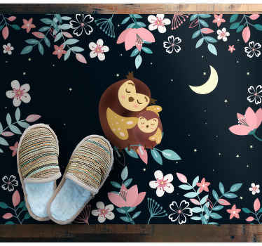 Mama Owl Love animal vinyl rug - TenStickers