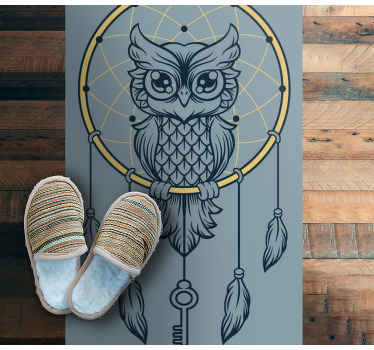 Owl dreamcatcher teenager vinyl rug - TenStickers
