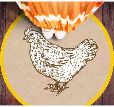 Kylling illustration vinyltæpper med dyr - TenStickers