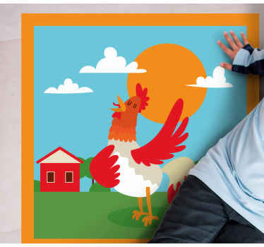 Starry chicken morning animal rug - TenStickers