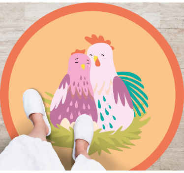 Aflombra vinílica animales Rosa pareja de pollito - TenVinilo