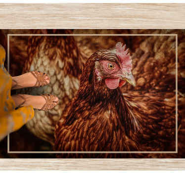 Vakava ruskea kana eläin vinyylimatto - Tenstickers