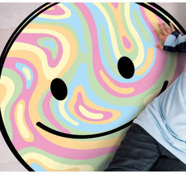 Tapis vinyle ado cercle de sourire heureux - TenStickers