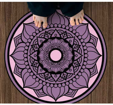 Tapete vinílico de mandala padrão floral circular - TenStickers