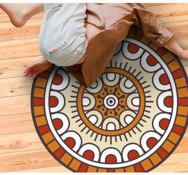 Circular Patterned Motif mandala vinyl rug - TenStickers