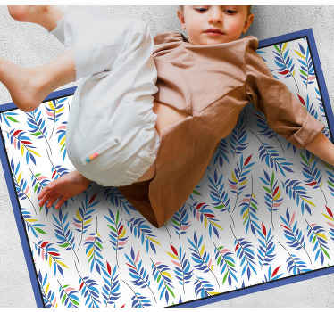 Flerfärgad mosaik lite blad kakel matta - Tenstickers