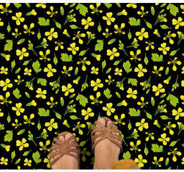Vibrant Floral Pattern nature vinyl rug - TenStickers