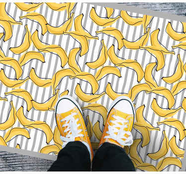 Banan mønster i doodle stil vinyl teppe moderne - Tenstickers