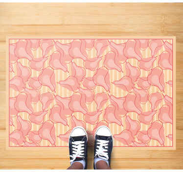 Alfombra vinílica cocina lindos patrones rosas - TenVinilo