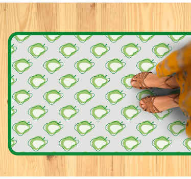 Alfombra vinílica cocina patrón de pera verde - TenVinilo