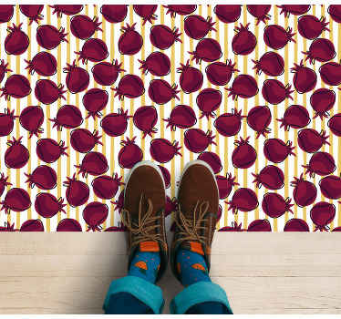 Random pattern with pomegranate floor mat - TenStickers