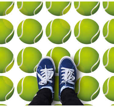 Alfombra vinílica dormitorio Patrón de tenis verde moderno - TenVinilo