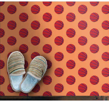 Sorunsuz kırmızı basketbol desenli yatak odası halısı - TenStickers