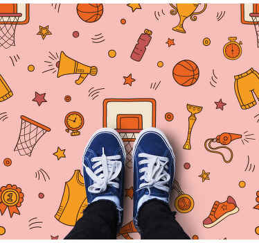 Sporty Fun Elements game vinyl rug - TenStickers