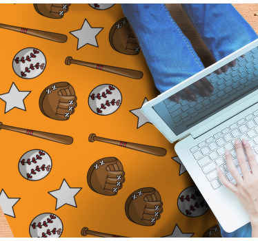 Alfombra vinílica dormitorio Guantes y pelotas de béisbol - TenVinilo