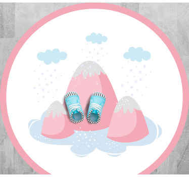 Snedækket bjergscene tæppe til børneværelse - TenStickers