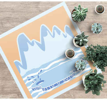 Blå isfjell Vinyl teppe flere barn - Tenstickers