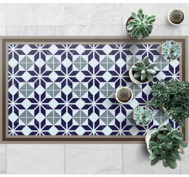 Alfombra hidráulica vinílica estrellas geométricas - TenVinilo