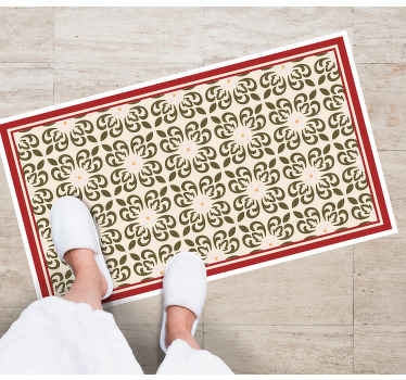 Klassinen kuvio vaalealla taustalla laatta vinyylimatto - Tenstickers