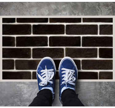 Musta tiilikuvio kivinen vinyylimatto - Tenstickers