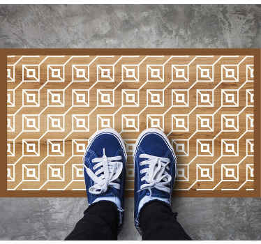 Tapete vinílico madeira motivos geométricos - TenStickers
