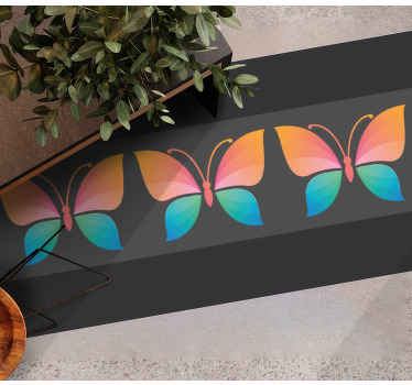 Levende sommerfuglekoncept natur vinyl tæppe - TenStickers