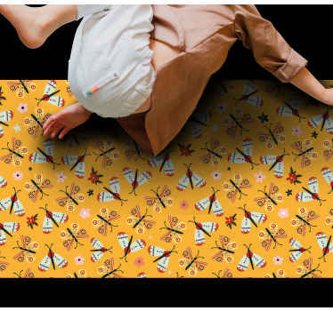 Elle çizilmiş kelebekler hayvan halısı - TenStickers