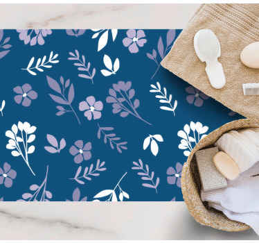 Minimalistic little flowers floral rug - TenStickers